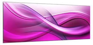 Obraz sklenený abstrakt sýto fialovo ružová vlna - 40 x 60 cm