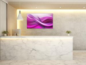 Obraz sklenený abstrakt sýto fialovo ružová vlna - 40 x 60 cm