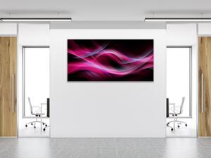 Obraz sklenený abstrakt fialova vlna na čiernom pozadí - 30 x 60 cm