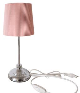 TEMPO Stolová lampa, kov / ružové textilné tienidlo, GAIDEN