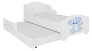 Detská posteľ AMADIS II, 80x160, vzor a1, modrý medveď