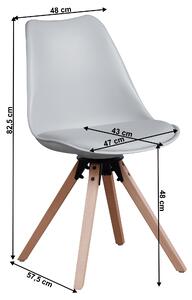 TEMPO Štýlová otočná stolička, svetlosivá, ETOSA - II. Kvalita