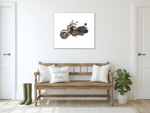 Sklenený obraz legendárna motorka - 40 x 40 cm