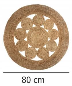 Okrúhly jutový koberec KROWEL 80 cm