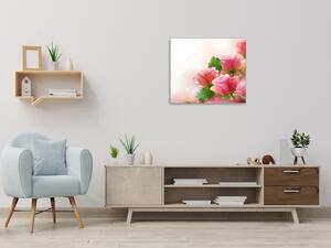 Obraz sklenený štvorcový kvety ružovej ruže v tieni - 40 x 40 cm