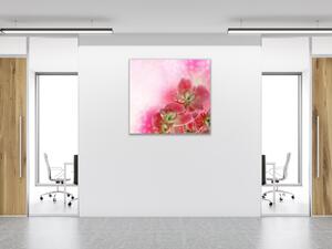 Obraz sklenený štvorcový kvet ružové orchidey a ružový tieň - 40 x 40 cm