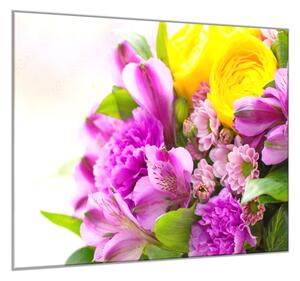 Obraz sklenený štvorcový kytice krásnych kvetov - 40 x 40 cm