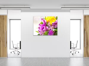 Obraz sklenený štvorcový kytice krásnych kvetov - 40 x 40 cm