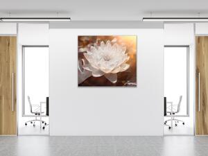 Obraz sklenený štvorcový detail biely kvet lekna - 40 x 40 cm