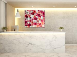 Obraz sklenený štvorcový detail ružovej a bielej kvety gerbery - 40 x 40 cm