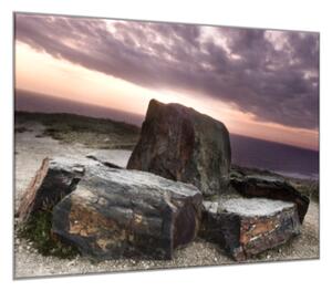 Obraz sklenený kamene na pobreží - 55 x 55 cm