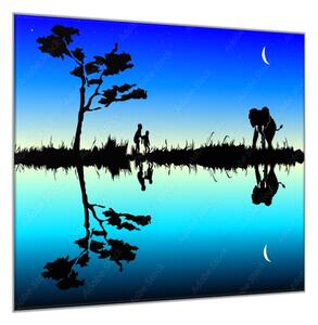 Obraz sklenený nočná Afrika vektor - 55 x 55 cm