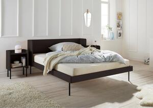 Čierna dvojlôžková posteľ v dekore duba 160x200 cm Wrap – Selection