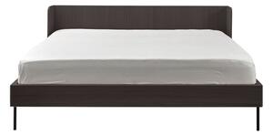 Čierna dvojlôžková posteľ v dekore duba 180x200 cm Wrap – Selection
