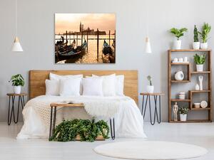 Obraz sklenený gondoly a Benátky - 40 x 40 cm