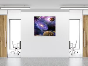 Obraz sklenený planéty vo vesmíre - 50 x 50 cm