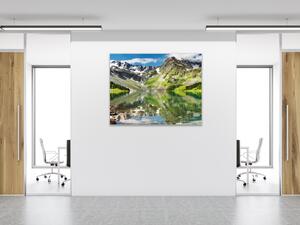 Obraz sklenený horské jazero - 40 x 40 cm