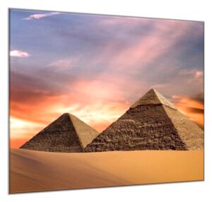 Sklenený obraz štvorcový pyramídy Egypt - 40 x 40 cm