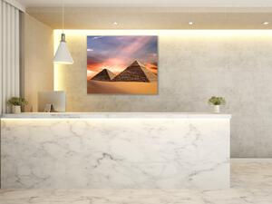 Sklenený obraz štvorcový pyramídy Egypt - 55 x 55 cm