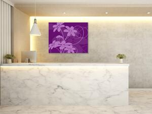 Obraz sklenený štvorcový abstrakt fialový kvet - 40 x 40 cm