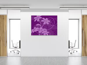 Obraz sklenený štvorcový abstrakt fialový kvet - 50 x 50 cm