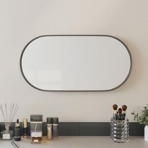 Nástenné zrkadlo čierne 20x40 cm oválne
