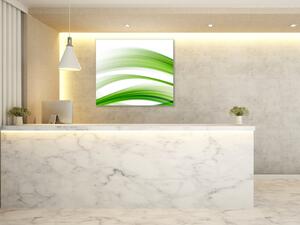 Obraz sklenený štvorcový zelená vlna abstraktné - 65 x 65 cm