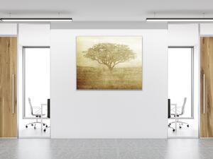Obraz sklenený štvorcový maľba stromu na plátne - 40 x 40 cm