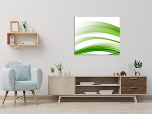 Obraz sklenený štvorcový zelená vlna abstraktné - 40 x 40 cm