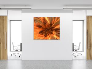 Obraz sklenený štvorcový abstraktný ohnivý kvet - 34 x 34 cm