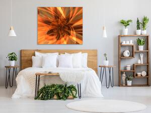 Obraz sklenený štvorcový abstraktný ohnivý kvet - 40 x 40 cm