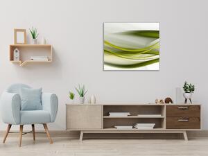 Obraz sklenený abstraktné olivovo zelená vlna - 40 x 40 cm