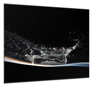 Obraz sklenený štvorcový vlna s kockou ľadu - 34 x 34 cm