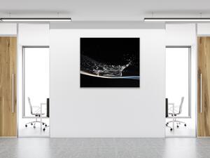 Obraz sklenený štvorcový vlna s kockou ľadu - 40 x 40 cm