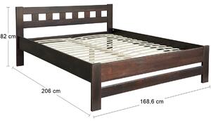 Drevená manželská posteľ s roštom Vulcano WB-160 160x200 cm - orech