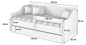 Detská posteľ s výsuvnou prístelkou 160 x 80 cm - Dub Sonoma