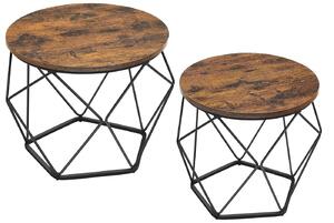 SADA KONFERENČNÝCH STOLÍKOV, hnedá, čierna, kov, kompozitné drevo, 60/60/45 cm MID.YOU - Stolíky do obývačky, Online Only