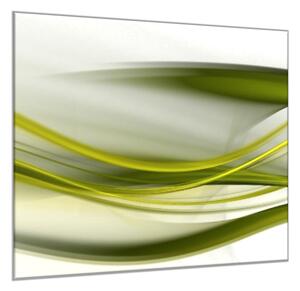 Obraz sklenený abstraktné olivovo zelená vlna - 55 x 55 cm