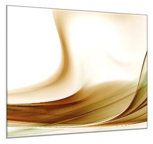 Obraz sklenený štvorcový abstraktná hnedá vlna - 34 x 34 cm