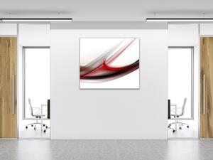 Obraz sklenený štvorcový abstraktné tmavo červená vlna - 40 x 40 cm