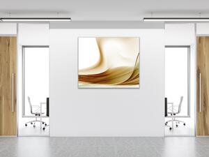 Obraz sklenený štvorcový abstraktná hnedá vlna - 34 x 34 cm