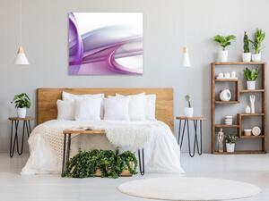 Obraz sklenený štvorcový fialová abstraktná vlna - 40 x 40 cm