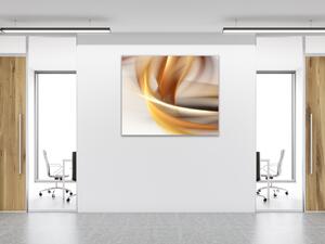 Obraz sklenený štvorcový oranžovo hnedá vlna - 55 x 55 cm