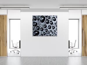 Obraz sklenený štvorcový detail kvapky vody na čiernom - 40 x 40 cm