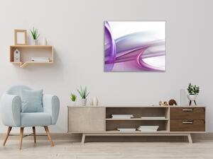 Obraz sklenený štvorcový fialová abstraktná vlna - 50 x 50 cm