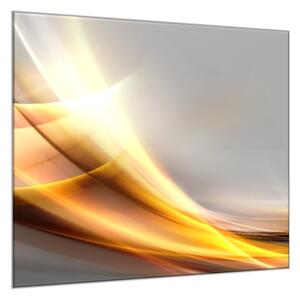 Obraz sklenený štvorcový zlatá vlna a šedý podklad - 55 x 55 cm