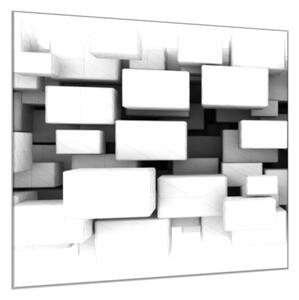 Obraz sklenený štvorcový abstrakt 3D kocky - 40 x 40 cm