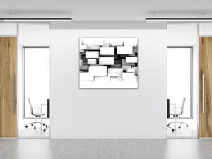 Obraz sklenený štvorcový abstrakt 3D kocky - 40 x 40 cm