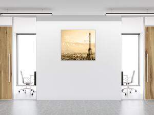 Sklenený obraz štvorcový Eiffelova veža - 55 x 55 cm