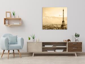 Sklenený obraz štvorcový Eiffelova veža - 55 x 55 cm
